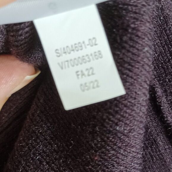 NWT Banana Republic Purple Wide Ribbed Knit Long Sleeve Slit  Sweater Dress Sz L - Picture 7 of 8